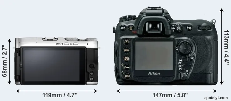 Comparison X-A7 or D200 rear