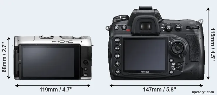 Comparison X-A7 or D300S rear