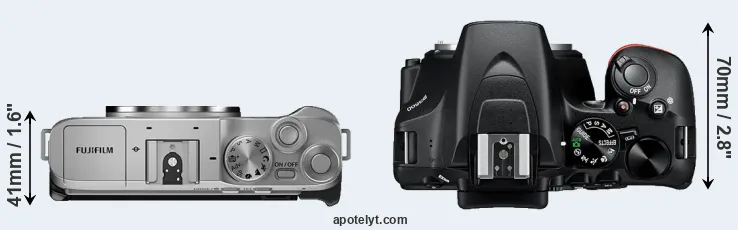 Compare X-A7 versus D3500 top