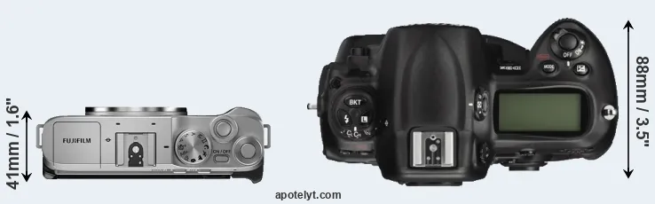 Compare X-A7 versus D3X top