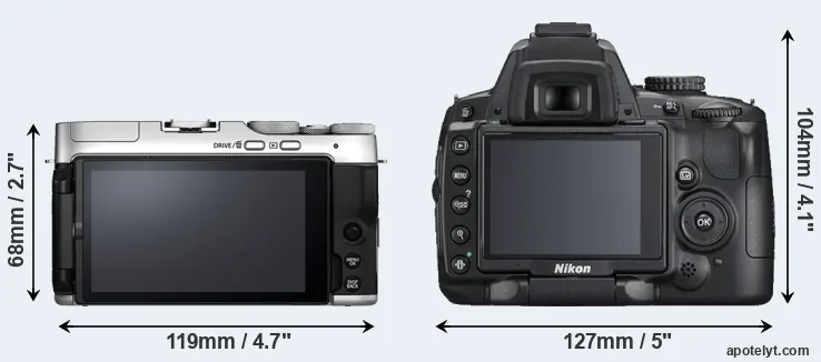 Comparison X-A7 or D5000 rear