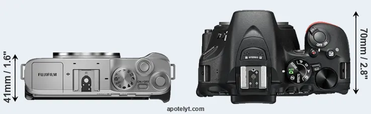 Compare X-A7 versus D5500 top