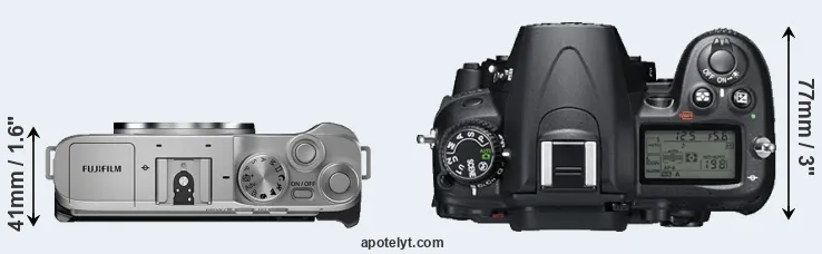 Compare X-A7 versus D7000 top