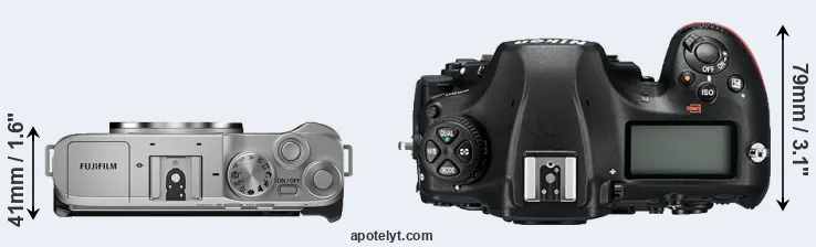 Compare X-A7 versus D850 top