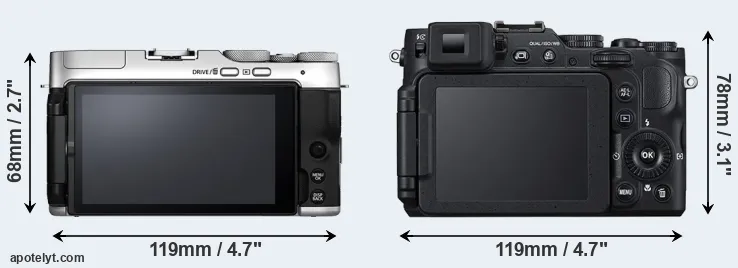 Comparison X-A7 or P7800 rear