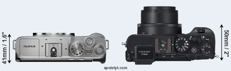 Compare X-A7 versus P7800 top