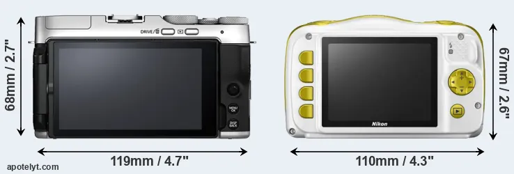 Comparison X-A7 or W150 rear