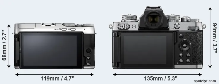 Comparison X-A7 or Z fc rear