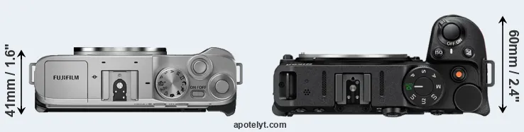Compare X-A7 versus Z30 top