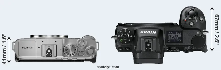 Compare X-A7 versus Z6 top