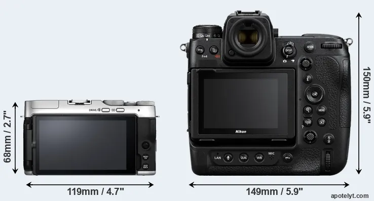 Comparison X-A7 or Z9 rear