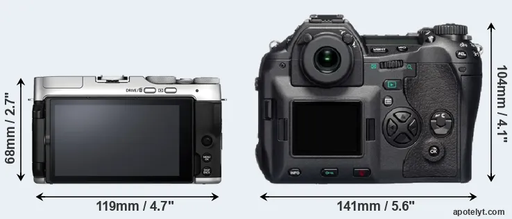 Comparison X-A7 or E-1 rear