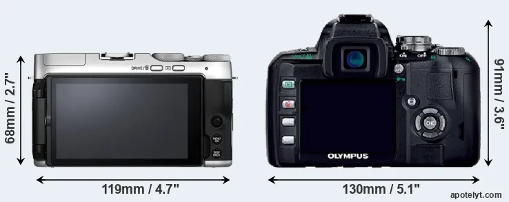 Comparison X-A7 or E-400 rear