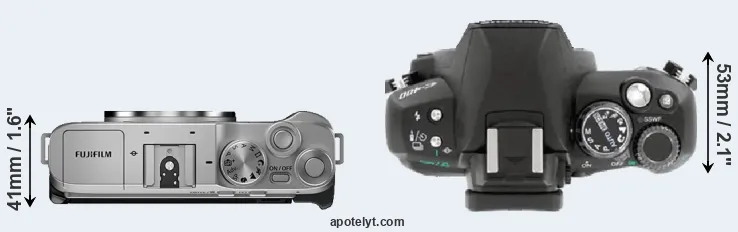 Compare X-A7 versus E-400 top