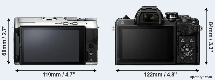 Comparison X-A7 or E-M10 IV rear