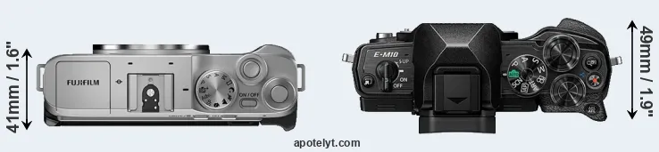 Compare X-A7 versus E-M10 IV top