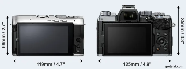 Comparison X-A7 or E-M5 III rear