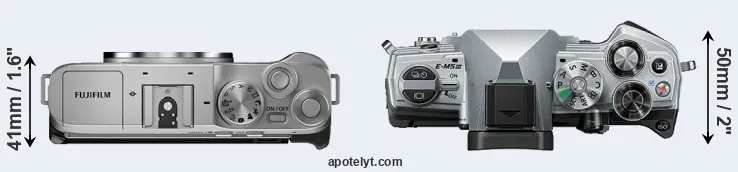 Compare X-A7 versus E-M5 III top
