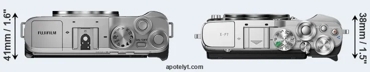 Compare X-A7 versus E-P7 top