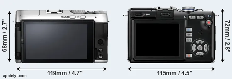 Comparison X-A7 or E-PL1 rear
