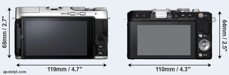 Comparison X-A7 or E-PL3 rear