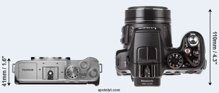 Compare X-A7 versus FZ200 top