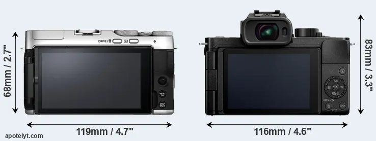 Comparison X-A7 or G100 rear