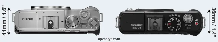 Compare X-A7 versus GF1 top