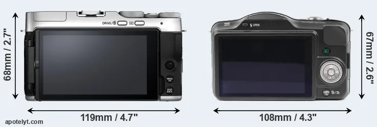Comparison X-A7 or GF3 rear