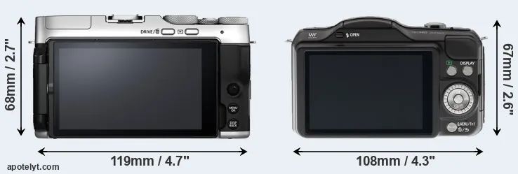 Comparison X-A7 or GF5 rear