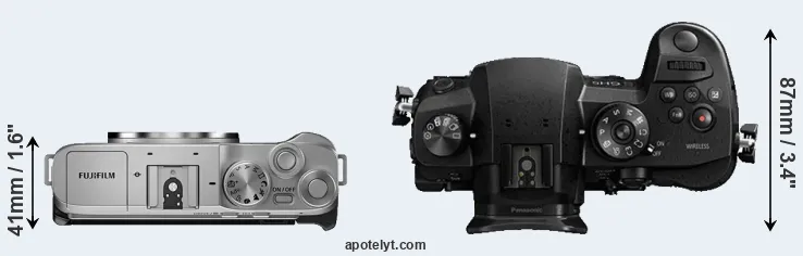 Compare X-A7 versus GH5 top