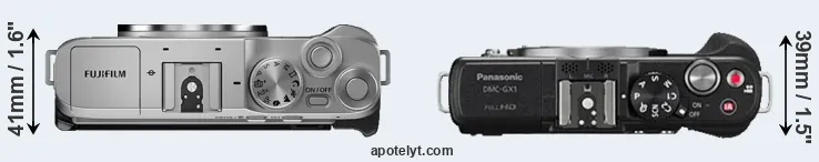 Compare X-A7 versus GX1 top
