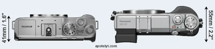 Compare X-A7 versus GX7 top
