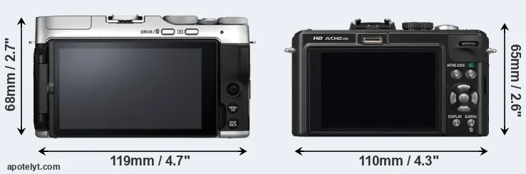 Comparison X-A7 or LX5 rear