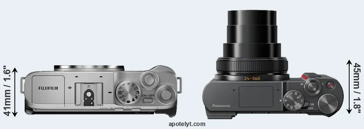 Compare X-A7 versus TZ200 top