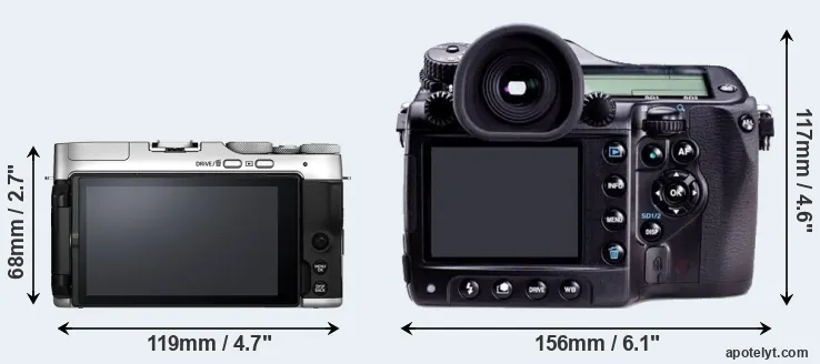 Comparison X-A7 or 645D rear