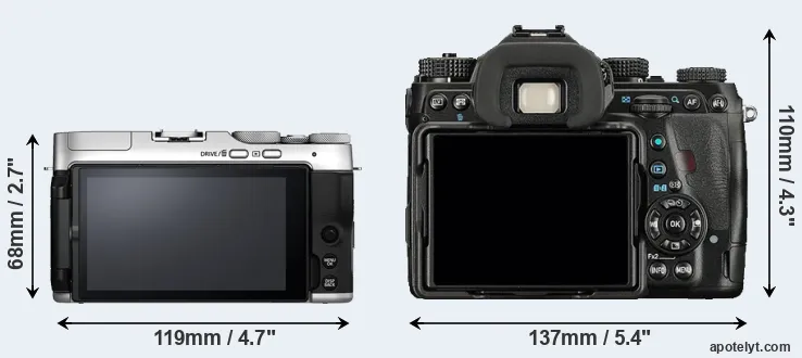 Comparison X-A7 or K-1 rear