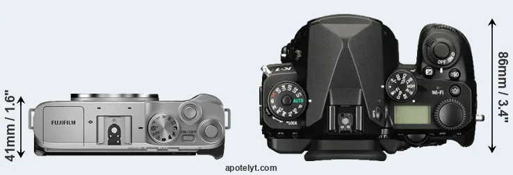 Compare X-A7 versus K-1 top