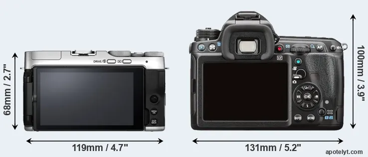 Comparison X-A7 or K-3 II rear