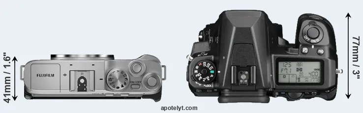 Compare X-A7 versus K-3 II top
