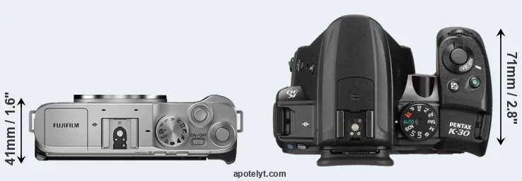 Compare X-A7 versus K-30 top