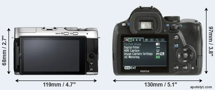 Comparison X-A7 or K-500 rear