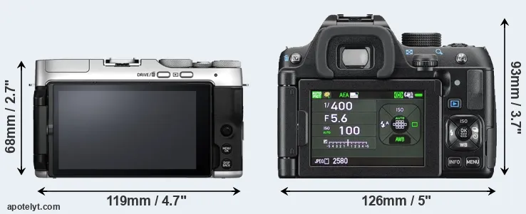 Comparison X-A7 or K-70 rear