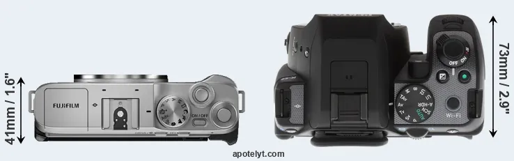 Compare X-A7 versus K-S2 top