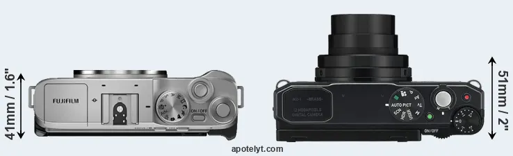 Compare X-A7 versus MX-1 top