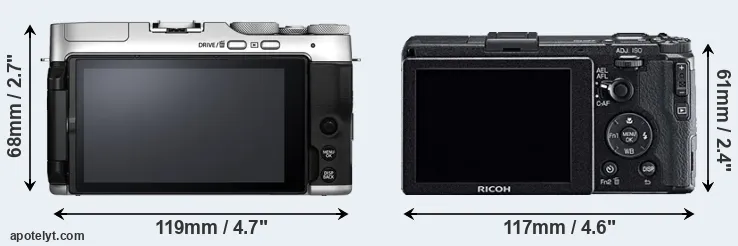 Comparison X-A7 or GR rear