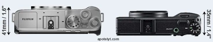 Compare X-A7 versus GR top