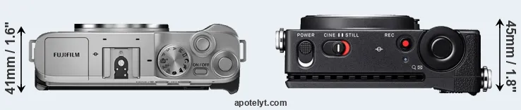 Compare X-A7 versus fp L top