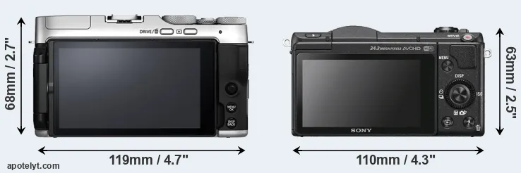 Comparison X-A7 or A5100 rear