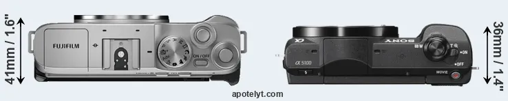 Compare X-A7 versus A5100 top